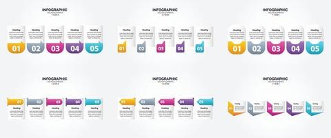 ilustración vectorial infografía conjunto de diseño plano para folleto publicitario y revista vector