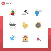 9 Flat Color concept for Websites Mobile and Apps chicken physics avatar pendulum debit Editable Vector Design Elements