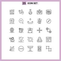 25 Creative Icons Modern Signs and Symbols of computer sheet hiking computer health bag Editable Vector Design Elements