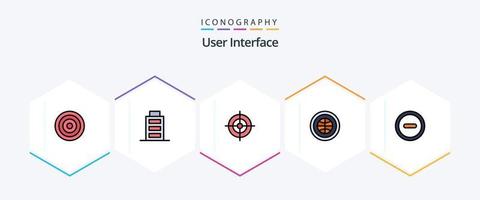 User Interface 25 FilledLine icon pack including user. interface. interface. web. internet vector