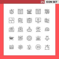 25 Universal Line Signs Symbols of decoration website finance web ui Editable Vector Design Elements