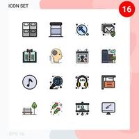 Set of 16 Modern UI Icons Symbols Signs for records digital pointer copyright security Editable Creative Vector Design Elements