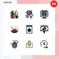 Set of 9 Modern UI Icons Symbols Signs for appliances kanji call india webcam Editable Vector Design Elements