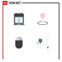 Modern Set of 4 Flat Icons and symbols such as appliance mouse cooking marker plug Editable Vector Design Elements