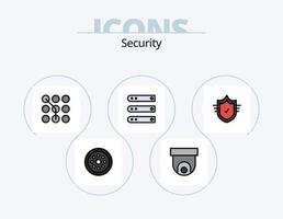 Security Line Filled Icon Pack 5 Icon Design. setting. lock. security. keyhole. password vector