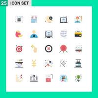 User Interface Pack of 25 Basic Flat Colors of baseball iot disc internet of things laptop Editable Vector Design Elements