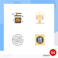 4 Universal Flat Icon Signs Symbols of bee puzzle jar human strategy Editable Vector Design Elements