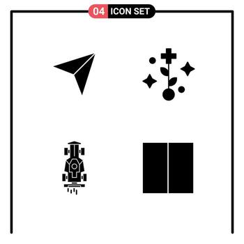 4 Solid Glyph concept for Websites Mobile and Apps arrow game next tree speed Editable Vector Design Elements