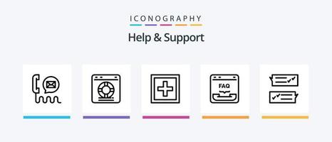 Help And Support Line 5 Icon Pack Including email. communication. ui. service. customer. Creative Icons Design vector