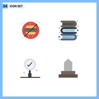 User Interface Pack of 4 Basic Flat Icons of no food find park knowledge building Editable Vector Design Elements