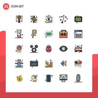 Set of 25 Modern UI Icons Symbols Signs for ethanol strategy research plan creative idea Editable Vector Design Elements