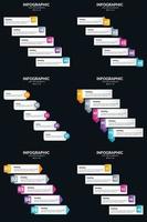 Vector 6 Infographics Pack Presentation slide template 5 Steps cycle diagrams and timelines