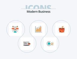 Modern Business Flat Icon Pack 5 Icon Design. social. hierarchy. market. communication. team vector