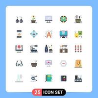 Group of 25 Modern Flat Colors Set for modern business money manager imac Editable Vector Design Elements