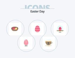 Easter Flat Icon Pack 5 Icon Design. disk. easter egg. bowl. easter. nest vector