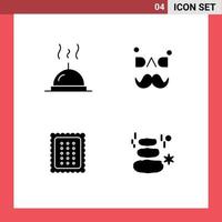 Pictogram Set of Simple Solid Glyphs of dish bread dad love meal Editable Vector Design Elements