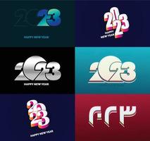 Big Set of 2023 Happy New Year logo text design 2023 number design template vector