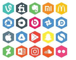 20 Social Media Icon Pack Including simple apps driver google play apple vector