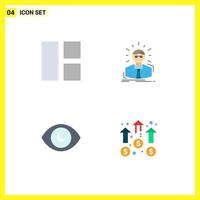 4 Thematic Vector Flat Icons and Editable Symbols of collage eye layout doctor search Editable Vector Design Elements