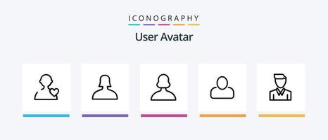 paquete de iconos de línea de usuario 5 que incluye usuario. básico. cuenta. básico. usuario. diseño de iconos creativos vector