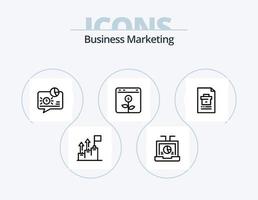 Business Marketing Line Icon Pack 5 Icon Design. business. banking. growth. economy. business vector