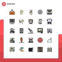 Modern Set of 25 Filled line Flat Colors and symbols such as center universe arrow space galaxy Editable Vector Design Elements