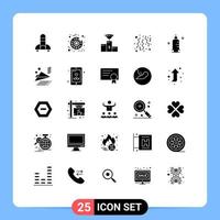 conjunto de 25 iconos modernos de la interfaz de usuario símbolos signos para la ceremonia de la fiesta de la medicina confeti cumpleaños elementos de diseño vectorial editables vector