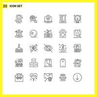 User Interface Pack of 25 Basic Lines of sale sharpener computer education protection Editable Vector Design Elements