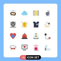 Universal Icon Symbols Group of 16 Modern Flat Colors of death explosion station ddos boom Editable Pack of Creative Vector Design Elements