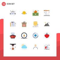 Universal Icon Symbols Group of 16 Modern Flat Colors of plan business finance tools industry Editable Pack of Creative Vector Design Elements