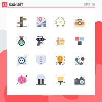 16 Creative Icons Modern Signs and Symbols of ecology badge feature photography image Editable Pack of Creative Vector Design Elements