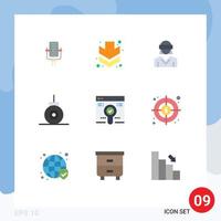 Modern Set of 9 Flat Colors and symbols such as find web motion submarine bathyscaph Editable Vector Design Elements