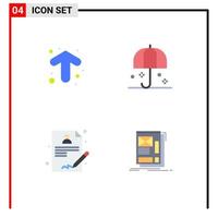 4 Flat Icon concept for Websites Mobile and Apps arrow medical direction rain doctor Editable Vector Design Elements