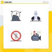 4 Thematic Vector Flat Icons and Editable Symbols of achievement and mission science food Editable Vector Design Elements