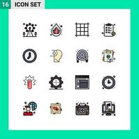 Set of 16 Modern UI Icons Symbols Signs for autism user hospital time clock Editable Creative Vector Design Elements