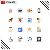 Group of 16 Modern Flat Colors Set for goal startup fishing sale discount Editable Pack of Creative Vector Design Elements