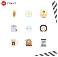 paquete de iconos de vector de stock de 9 signos y símbolos de línea para copos de nieve que definen elementos de diseño de vector editables de libro de conocimiento