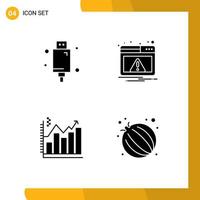 Stock Vector Icon Pack of Line Signs and Symbols for cable analysis electronic alert business Editable Vector Design Elements