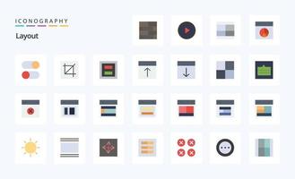 25 Layout Flat color icon pack vector