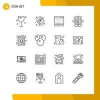 16 Creative Icons Modern Signs and Symbols of tree app money mobile hardware Editable Vector Design Elements