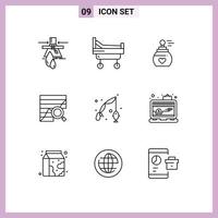 9 Creative Icons Modern Signs and Symbols of graph chart perfume analytics analysis Editable Vector Design Elements