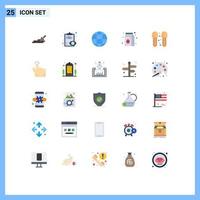 Universal Icon Symbols Group of 25 Modern Flat Colors of bathroom pack communication food bean Editable Vector Design Elements