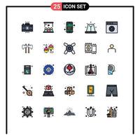 paquete de iconos de vector de stock de 25 signos y símbolos de línea para elementos de diseño de vector editables móviles de alerta de equipo de campana de sirena