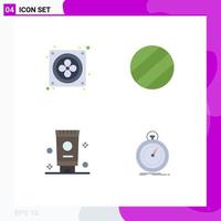 Flat Icon Pack of 4 Universal Symbols of computer optimization ball bath sport Editable Vector Design Elements