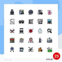 conjunto de 25 iconos de interfaz de usuario modernos signos de símbolos para documento túnica bolos fiesta vestido jugar elementos de diseño vectorial editables vector