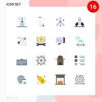 Universal Icon Symbols Group of 16 Modern Flat Colors of electrician ecology dna eco ship Editable Pack of Creative Vector Design Elements