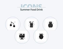 Summer Food Drink Glyph Icon Pack 5 Icon Design. food. juice. food. food. beverage vector