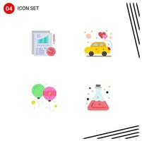 4 User Interface Flat Icon Pack of modern Signs and Symbols of analytics decoration design love india Editable Vector Design Elements