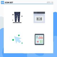 4 Thematic Vector Flat Icons and Editable Symbols of trouser web eid inbox up Editable Vector Design Elements