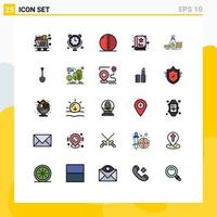 25 iconos creativos signos y símbolos modernos de libro de acumulación internet de cosas bebé bola sólida elementos de diseño vectorial editables vector